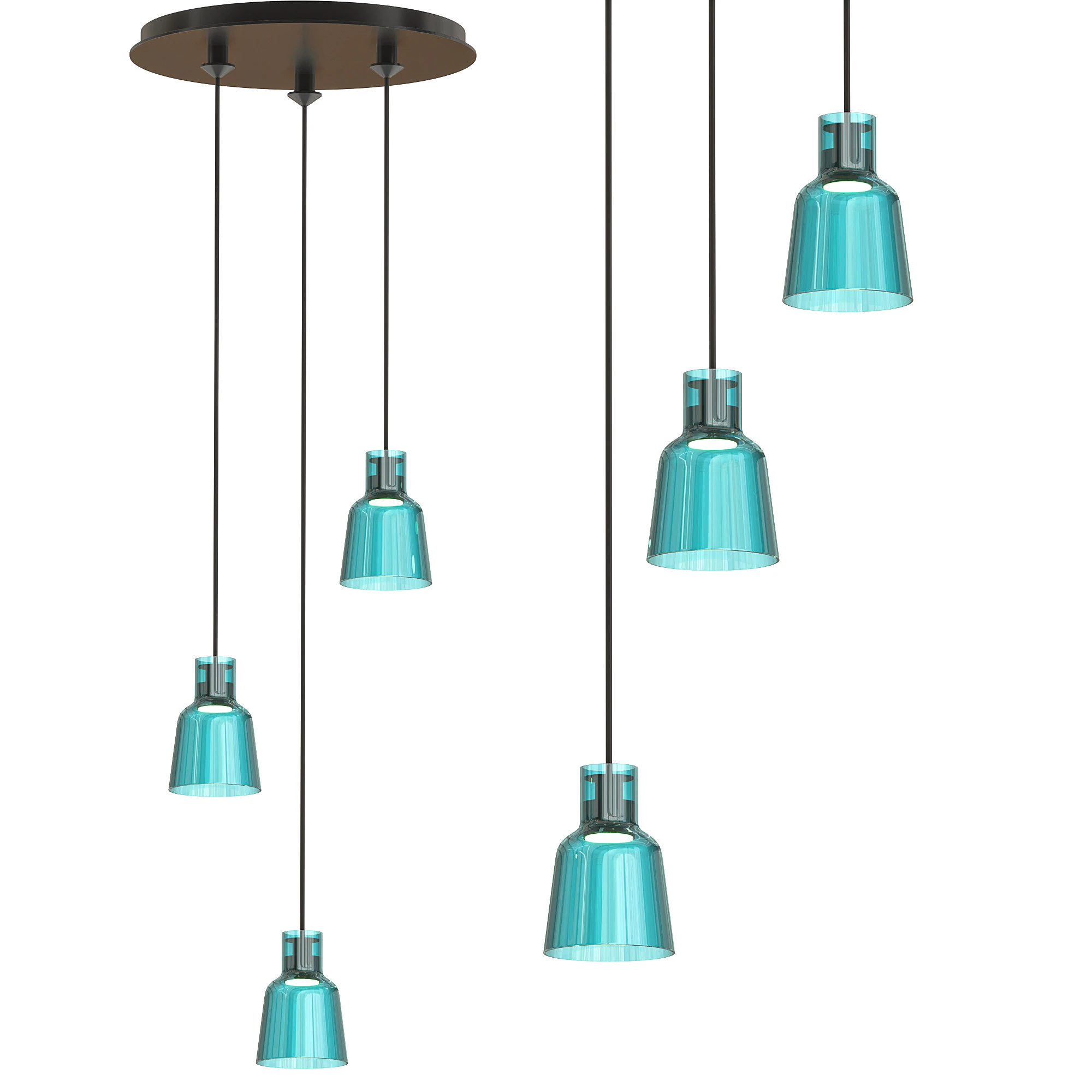 Borosilicate glass pendant lamp 3D Model .c4d .max .obj .3ds .fbx .stl .blend