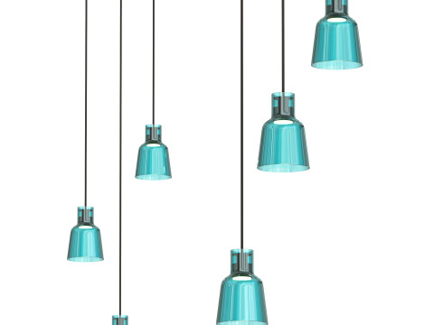 Borosilicate glass pendant lamp Modelo 3D