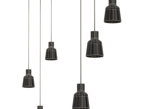 Borosilicate glass pendant lamp Modèle 3D
