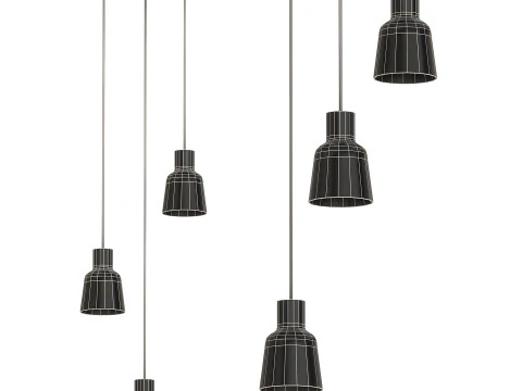 Borosilicate glass pendant lamp 3D Model