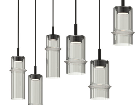 LED handmade opal glass pendant lamp 3D Модель