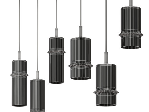 LED handmade opal glass pendant lamp Modèle 3D