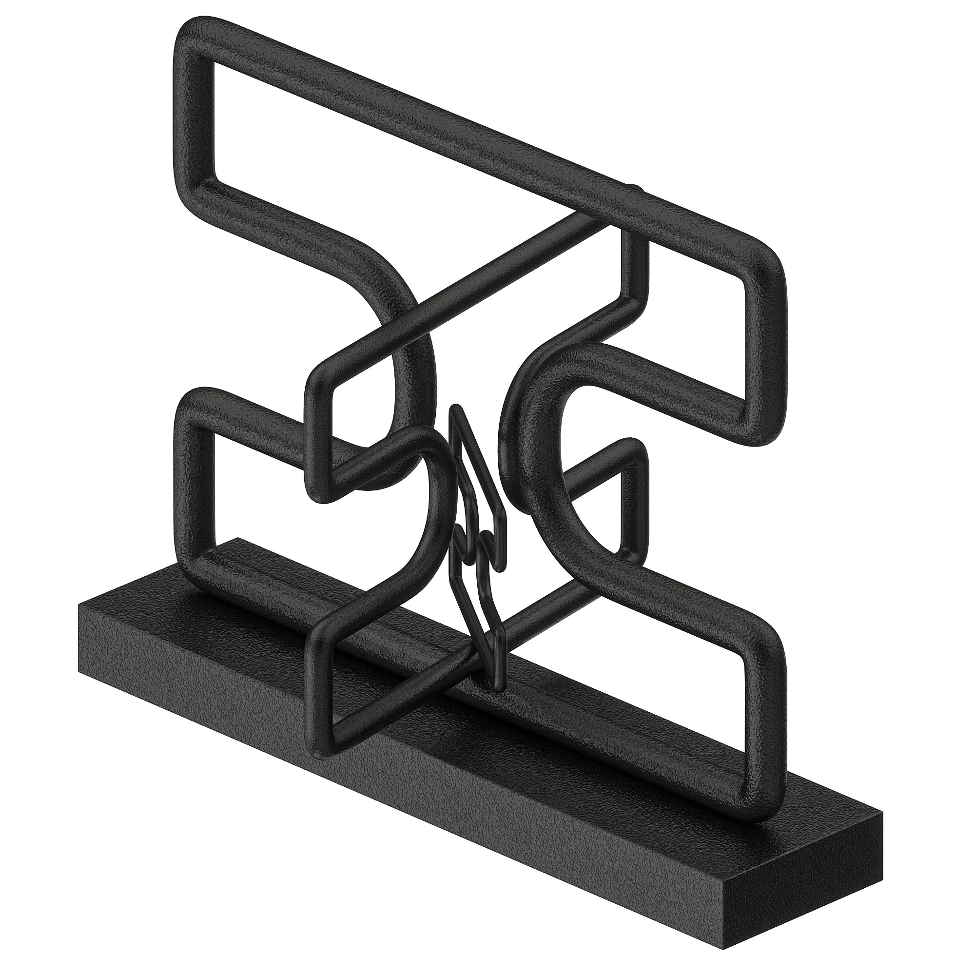 Sculpture Black Moza 3D Model .c4d .max .obj .3ds .fbx .stl .blend