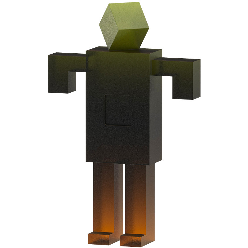 Sculpture Glass Robot Model 3D .c4d .max .obj .3ds .fbx .stl .blend 