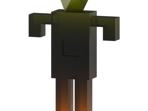 Sculpture Glass Robot Model 3D