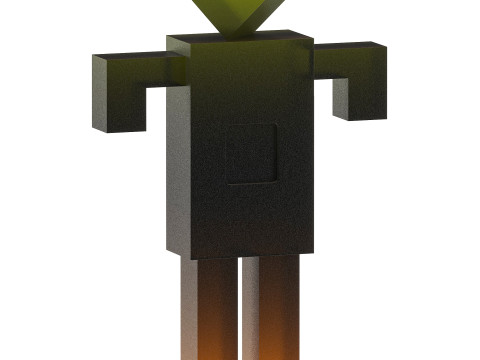 Sculpture Glass Robot Model 3D