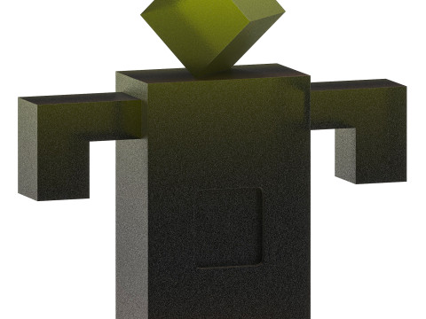 Sculpture Glass Robot Model 3D