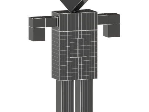 Sculpture Glass Robot Model 3D