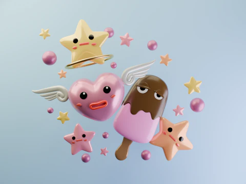 Сладкая команда 3D Модель