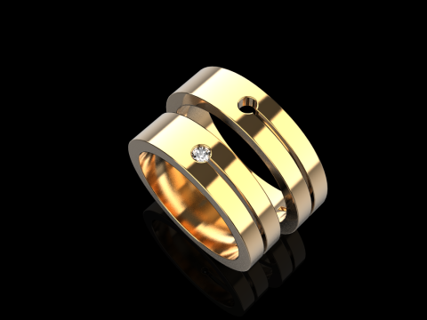 Wedding ring model 743 3D Model