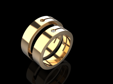 Wedding ring model 743 Modèle 3D