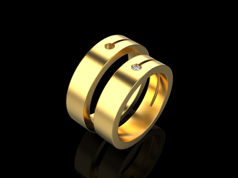 Wedding ring model 743 Modèle 3D