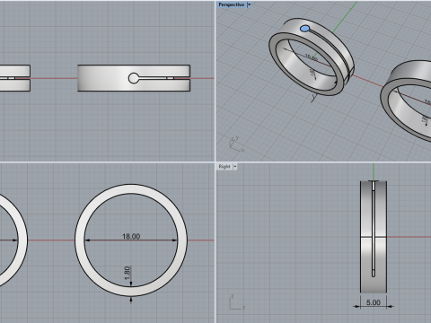 Wedding ring model 743 Modèle 3D