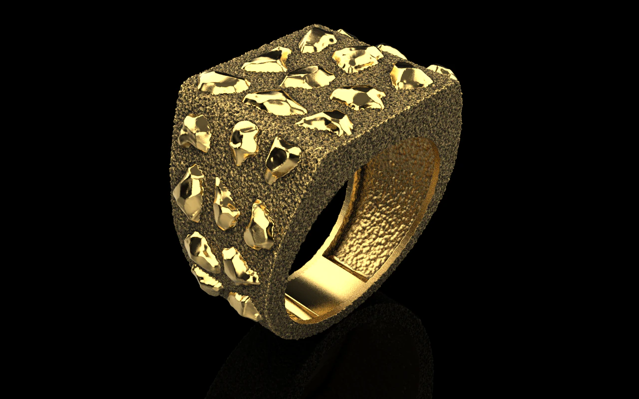 너겟 링 모델 1036 3D 프린트 모델 .c4d .max .obj .3ds .fbx .stl .blend 