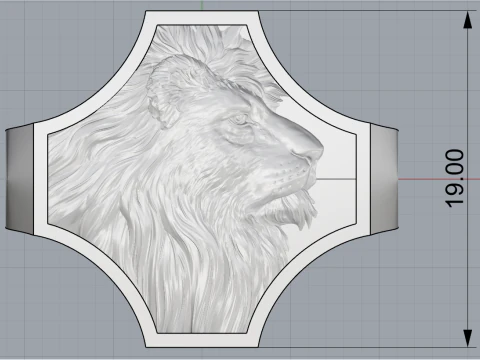 Lion ring model 1035 3D Print Model