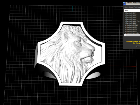 Lion ring model 1035 3D प्रिंट मॉडल