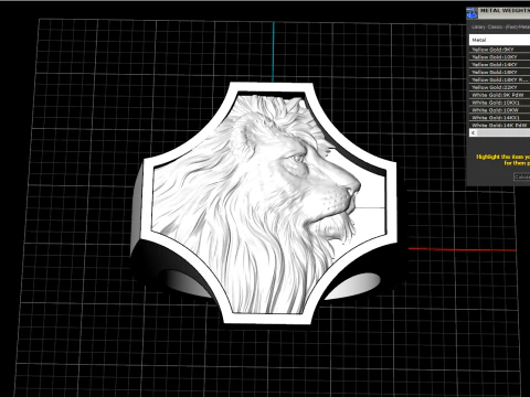 Lion ring model 1035 3D Print Model