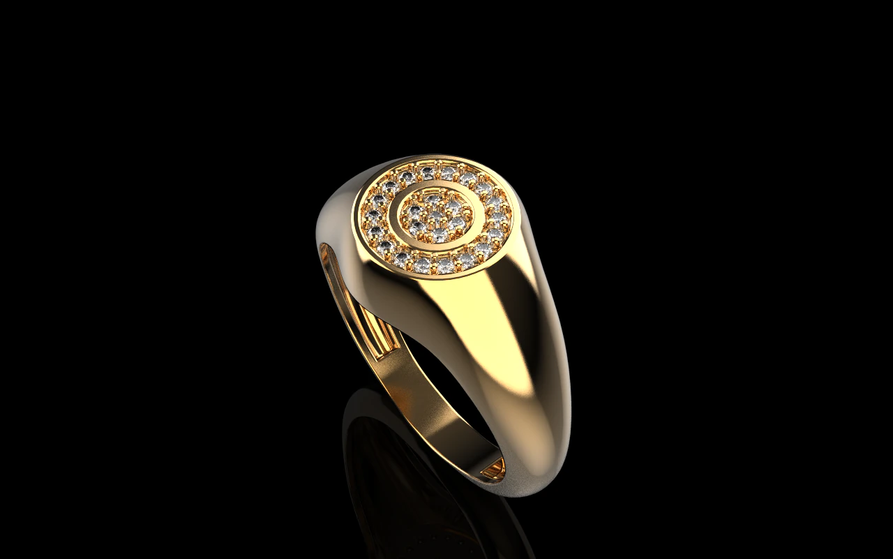 Signet ring model 1034 3D Print Model .c4d .max .obj .3ds .fbx .stl .blend