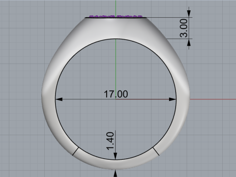 Signet ring model 1034 3Dプリントモデル