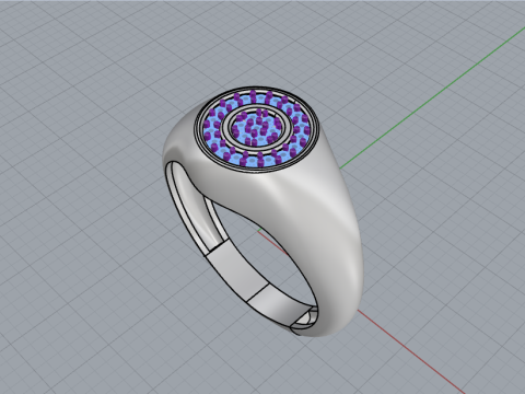 Signet ring model 1034 3Dプリントモデル