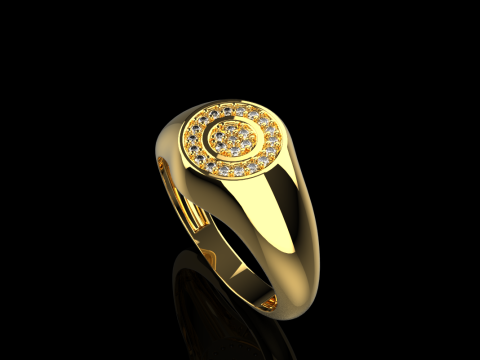 Signet ring model 1034 3Dプリントモデル