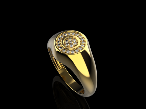 Signet ring model 1034 3Dプリントモデル