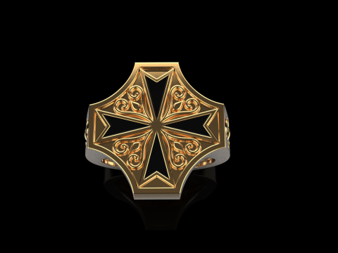 Signet cross ring model 1033 3D-printmodel