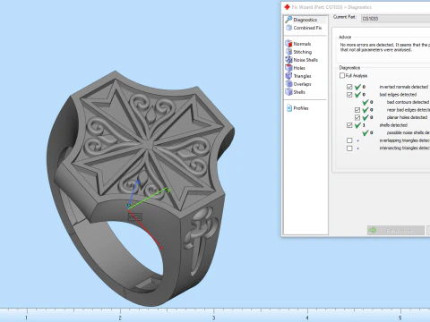 Signet cross ring model 1033 3D Print Model