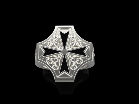 Signet cross ring model 1033 3D-printmodel