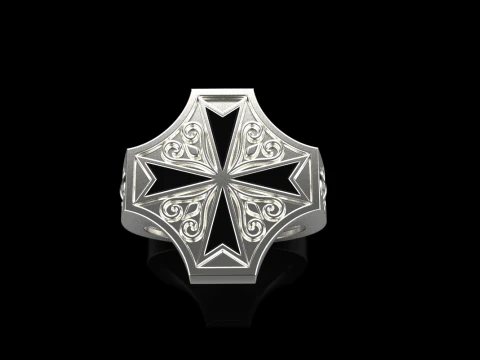 Signet cross ring model 1033 3D Print Model