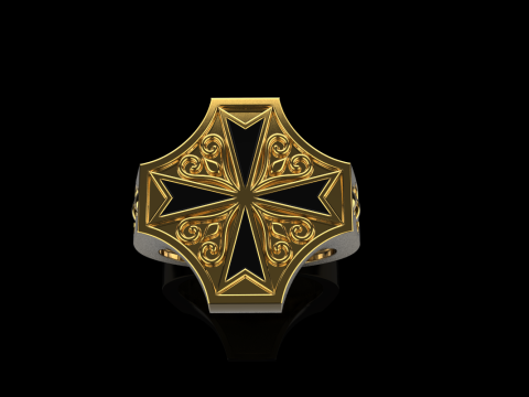 Signet cross ring model 1033 3D-printmodel