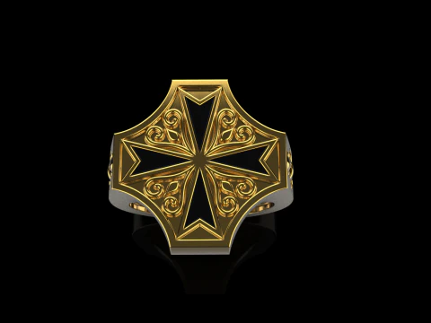 Signet cross ring model 1033 3D Print Model