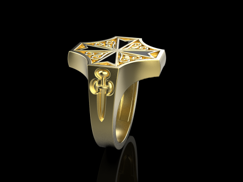 Signet cross ring model 1033 3D-printmodel
