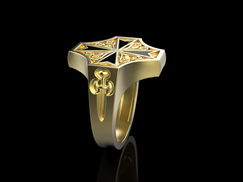 Signet cross ring model 1033 3D Print Model
