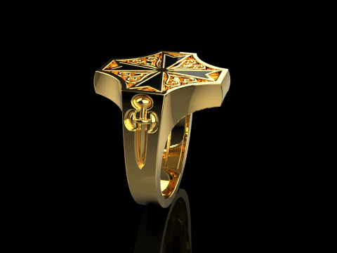 Signet cross ring model 1033 3D Print Model