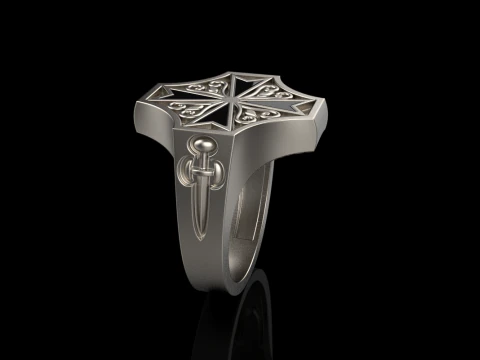 Signet cross ring model 1033 3D Print Model