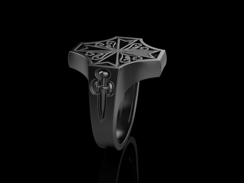 Signet cross ring model 1033 3D Print Model