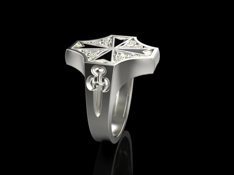 Signet cross ring model 1033 3D Print Model