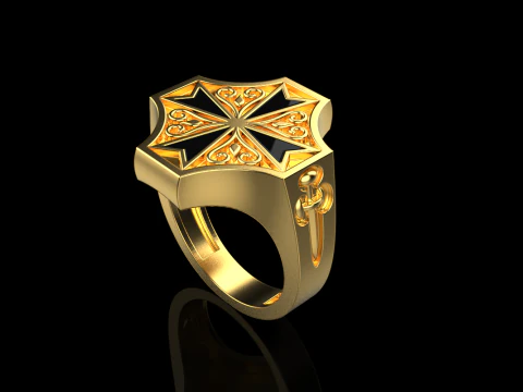 Signet cross ring model 1033 3D Print Model