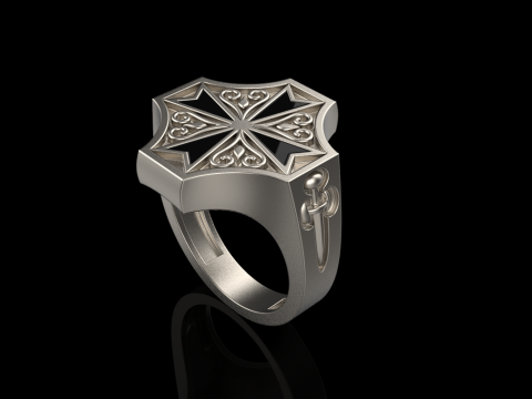 Signet cross ring model 1033 3D-printmodel