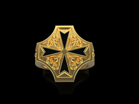 Signet cross ring model 1033 3D-printmodel