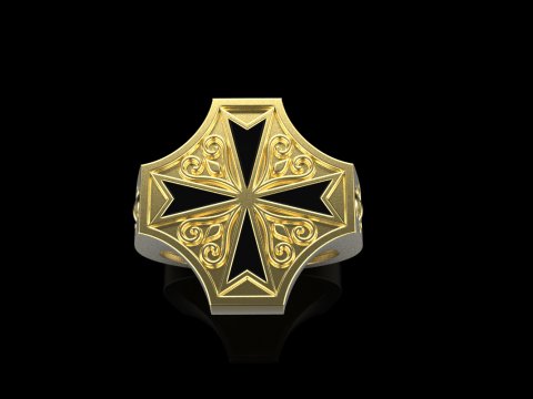 Signet cross ring model 1033 3D-printmodel