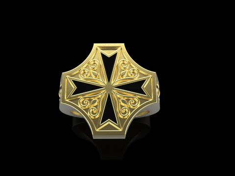 Signet cross ring model 1033 3D Print Model