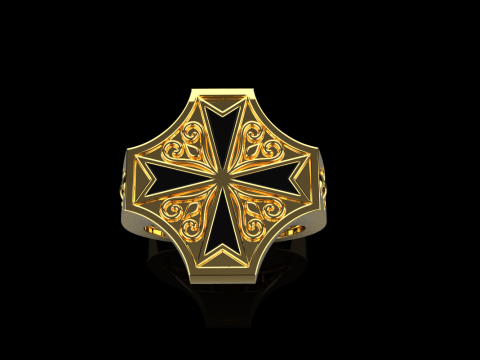 Signet cross ring model 1033 3D-printmodel