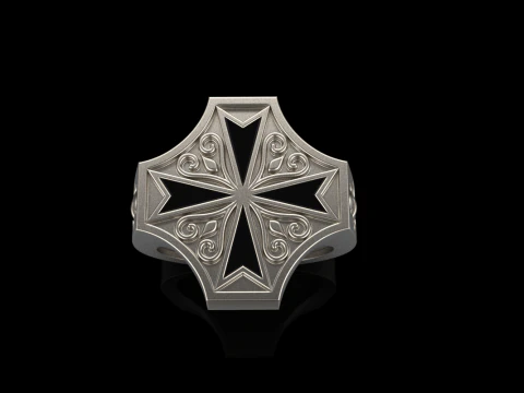 Signet cross ring model 1033 3D Print Model