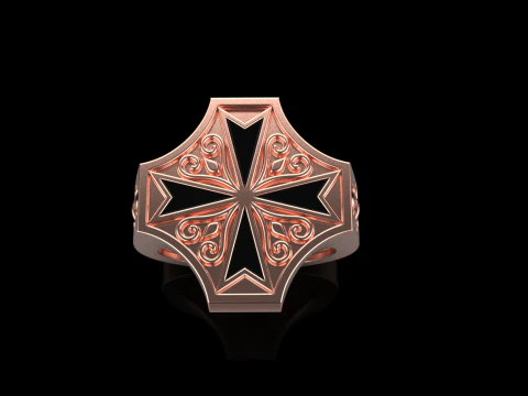 Signet cross ring model 1033 3D Print Model