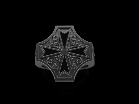 Signet cross ring model 1033 3D Print Model