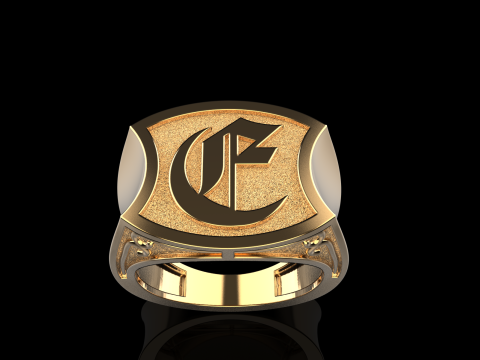 Initial signet ring model 1032 3D Print Model