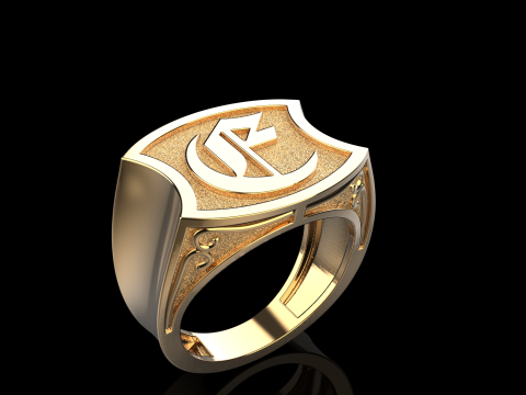 Initial signet ring model 1032 3D printmodel