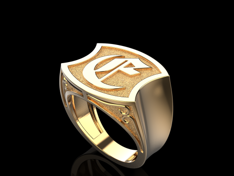 Initial signet ring model 1032 3D printmodel